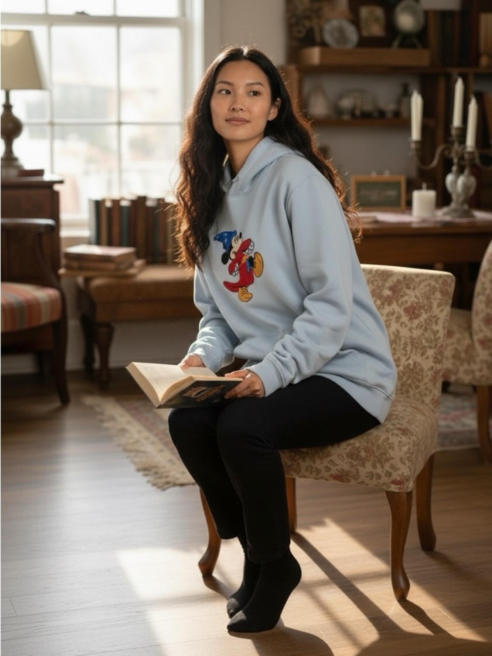 Disney x Divided Sorcerer Mickey Hoodie – Grey-Blue – Size Small